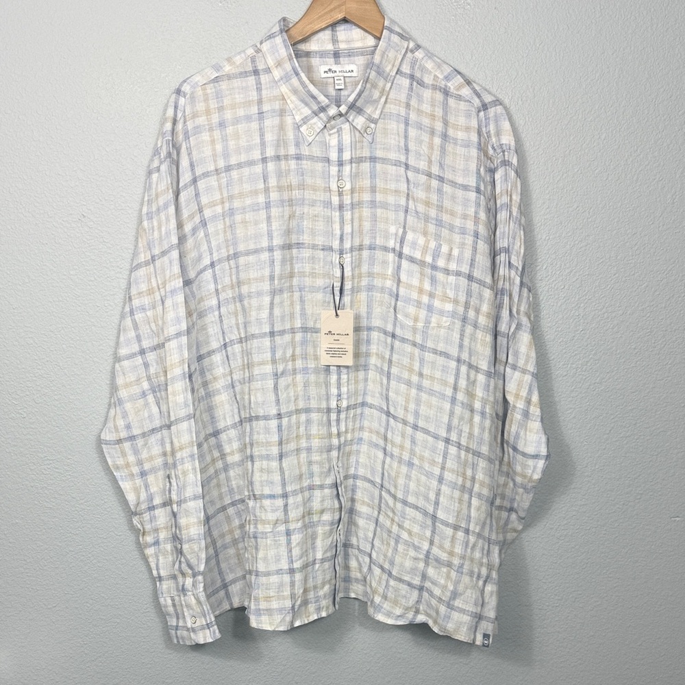 NWT Peter Millar Seaside Coronado 100% Linen Sport Shirt